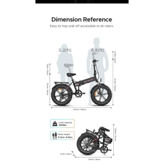 ENGWE EP-2 PRO 750W elektrinis dviratis Fat bike