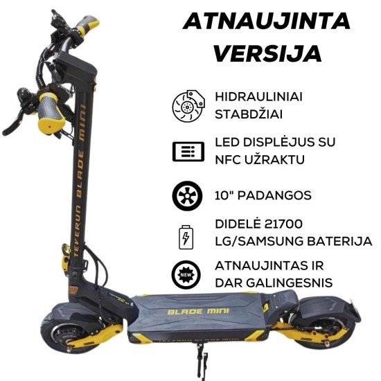 TEVERUN BLADE MINI ULTRA 60V 27Ah elektrinis paspirtukas (2025m. modelis)