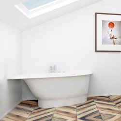 Akmens masės vonia Vispool Trevi, L, dešinės pusės, balta