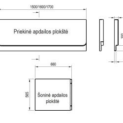 Apdailos plokštė stačiakampei voniai Ravak Chrome, 75 šoninė
