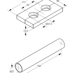 Termostatinio elemento Danfoss VHX apdaila, balta