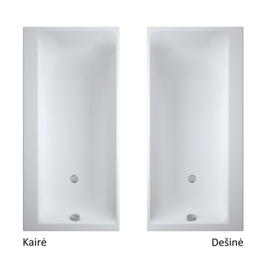 Akrilo vonia Cersanit Smart, 160x80 cm kairinė
