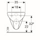WC pakabinamas Geberit, Selnova Square, Rimfree