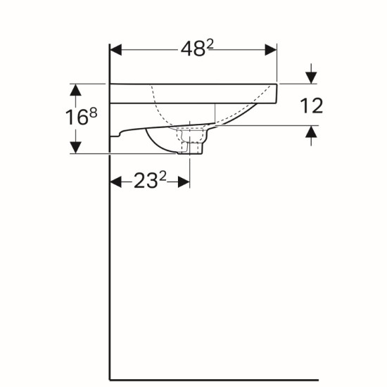 Praustuvas Geberit, Acanto, 75x48.2 cm