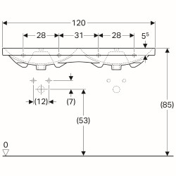 Praustuvas Geberit, Acanto, 120x48.2 cm, dvigubas