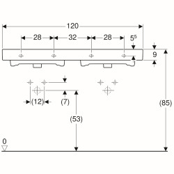 Praustuvas Geberit, iCon, 120x48.5 cm, dvigubas