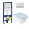 WC rėmo komplektas Geberit, Duofix Basic Delta 20, su WC Smyle Square ir Sandwich soft-close dangčiu