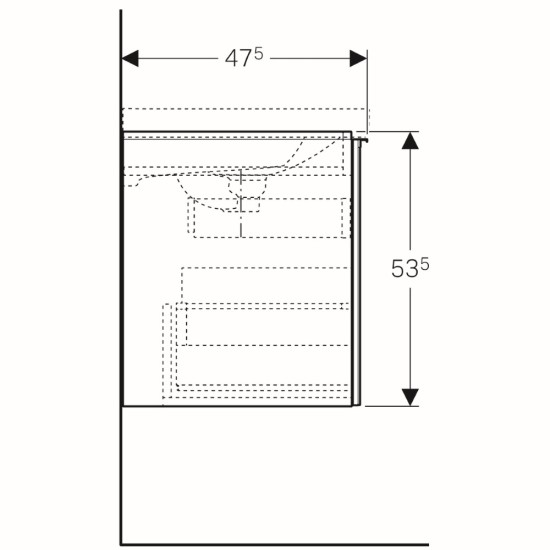 Spintelė praustuvui Geberit Acanto, 75 cm, Juoda