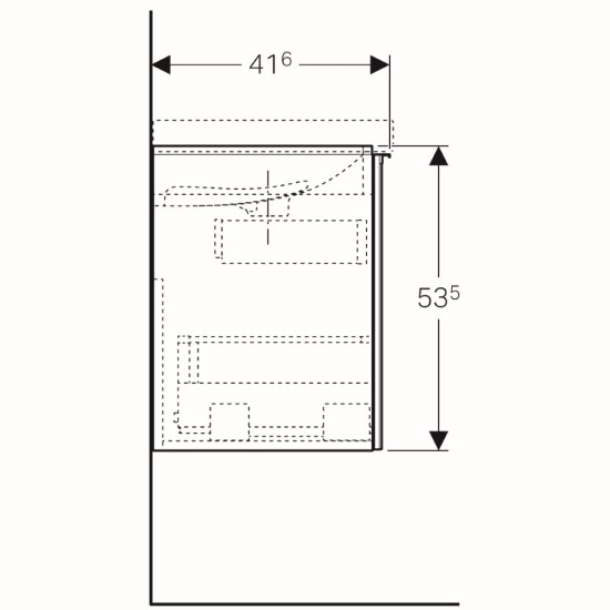 Spintelė praustuvui Geberit Acanto, 90 cm siauresnė, Juoda