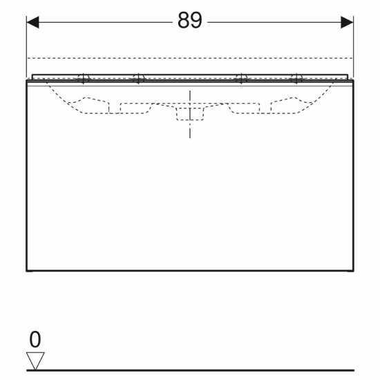 Spintelė praustuvui Geberit Acanto, 90 cm siauresnė, Smėlio pilkumo