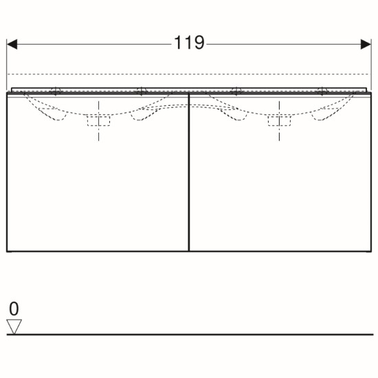 Spintelė praustuvui Geberit Acanto, 120 cm, Lava