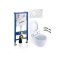 WC rėmo komplektas Geberit, Duofix Sigma, su Ifo iCON Rimfree ir soft-close dangčiu ir chromuotu klavišu