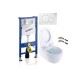 WC rėmo komplektas Geberit, Duofix Sigma, su Ifo iCON Rimfree ir soft-close dangčiu ir baltu klavišu