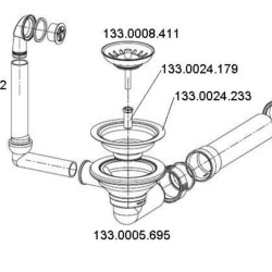 Ventilis plautuvei FRANKE, rankinis Ronda ir Sirius plautuvėms su apvaliu persipylimu