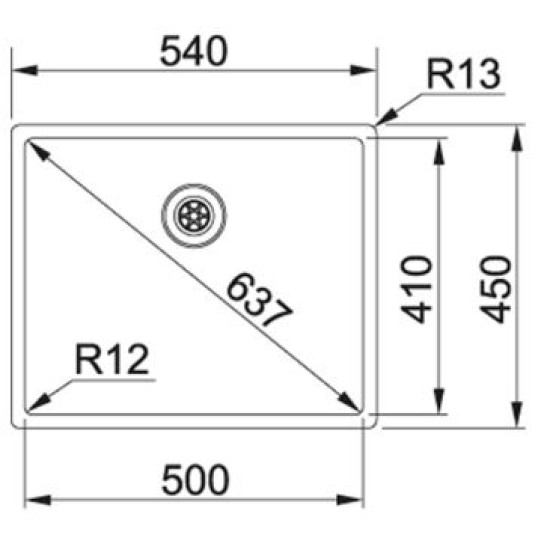 Nerūdijančio plieno plautuvė Franke Box, BXX 210/110-50, rankinis ventilis
