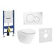 WC rėmo komplektas Geberit, Duofix Sigma, su Ifo Inspira Art Rimfree, soft close dangčiu ir baltu klavišu