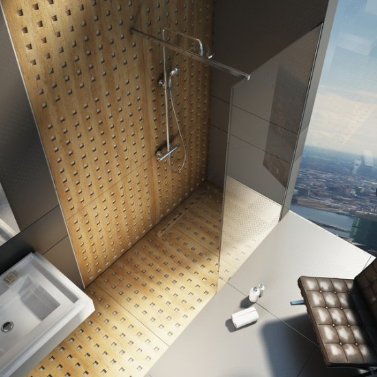 Dušo kabina Ravak Walk-in Wall, 70x200 juoda+Transparent