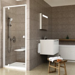 Varstomos dušo durys Ravak Pivot, PDOP1-80, balta/balta+stiklas Transparent