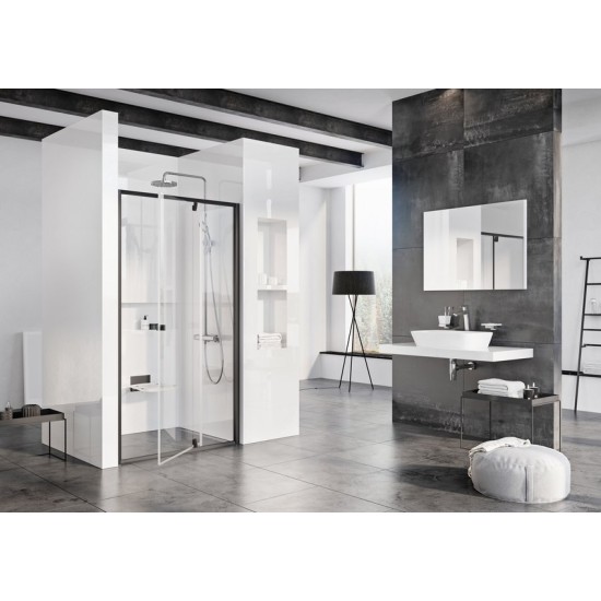Varstomos dušo durys Ravak Pivot, PDOP2-120, juoda+Transparent