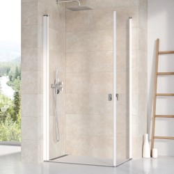 Stačiakampės dušo kabinos sienelė Ravak Chrome, CRV1-90, balta+stiklas Transparent