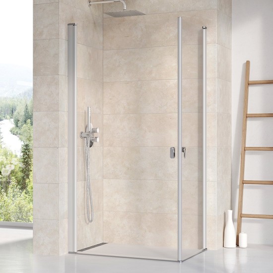 Stačiakampės dušo kabinos sienelė Ravak Chrome, CRV1-90, satinas+stiklas Transparent