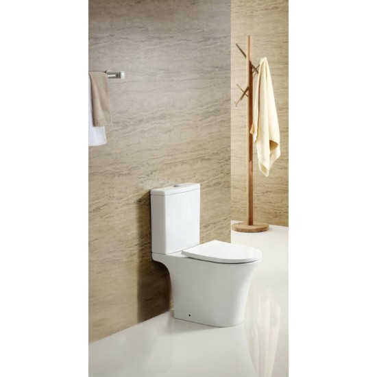 Pastatomas WC SAT, Brevis Rimfree, su lėtai nusileidžiančiu dangčiu