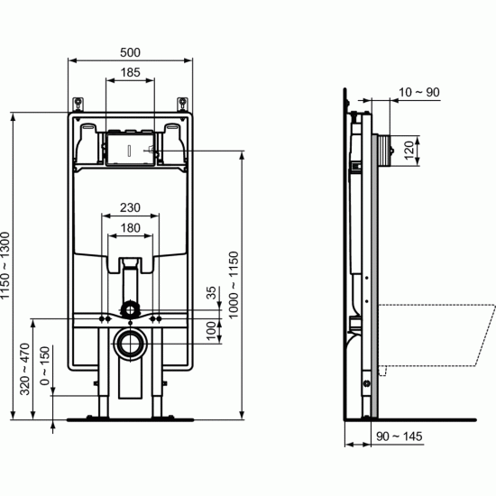 WC rėmas Ideal Standard Prosys, 80M 6/3L