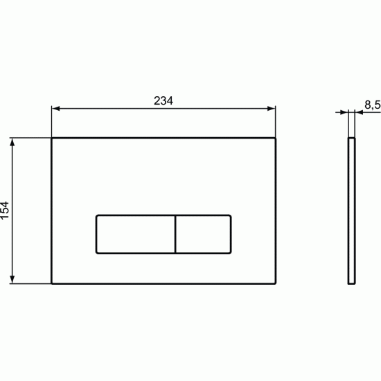 WC klavišas Ideal Standard ProSys, Mechaninis, Oleas M2, Silk Black juodas matinis