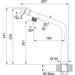 Plautuvės maišytuvas Franke Icon, be ištraukiamo dušelio, juoda matinė