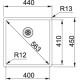 Nerūdijančio plieno plautuvė Franke Box, BXX 210/110-40, ekscentrinis ventilis