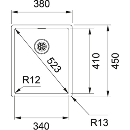 Nerūdijančio plieno plautuvė Franke Box, BXX 210/110-34, rankinis ventilis