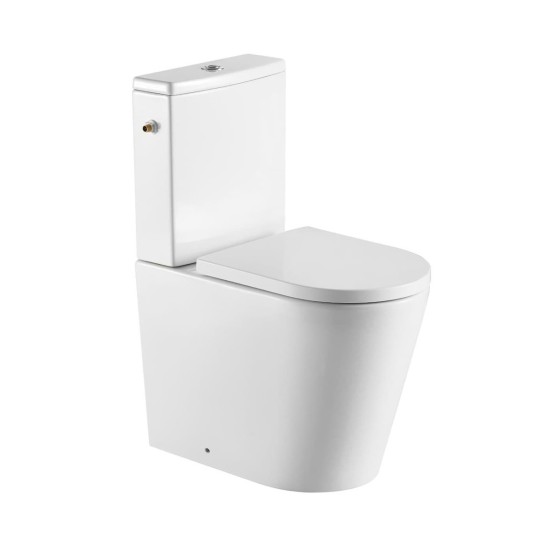 Pastatomas WC SAT, Brevis Rimfree, su lėtai nusileidžiančiu dangčiu, pilnai pristatomas