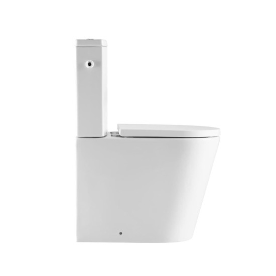 Pastatomas WC SAT, Brevis Rimfree, su lėtai nusileidžiančiu dangčiu, pilnai pristatomas