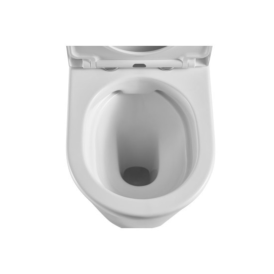 Pastatomas WC SAT, Brevis Rimfree, su lėtai nusileidžiančiu dangčiu, pilnai pristatomas