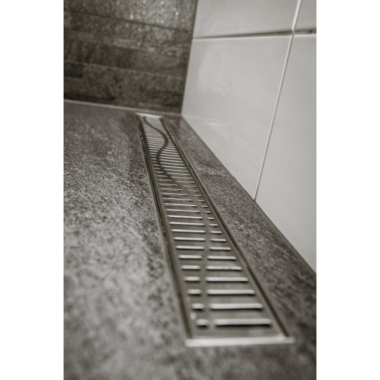 Grotelės dušo latakui ACO ShowerDrain C, Wave, 785 mm