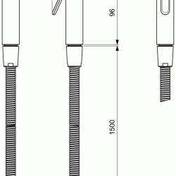 Bidetės galvute Ideal Standard, su metaline 1500 mm žarnele