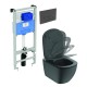 WC rėmo komplektas Ideal Standard ProSys, su WC Tesi Aquablade ir soft-close dangčiu Silk Black M1
