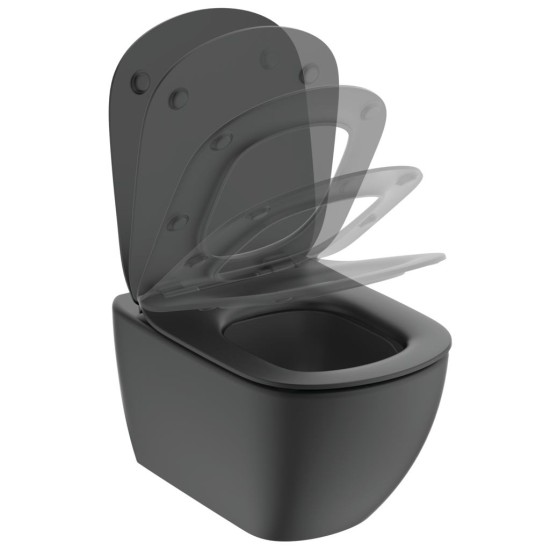 WC rėmo komplektas Ideal Standard ProSys, su WC Tesi Aquablade ir soft-close dangčiu Silk Black M1