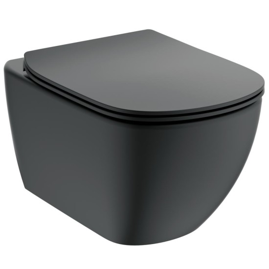WC rėmo komplektas Ideal Standard ProSys, su WC Tesi Aquablade ir soft-close dangčiu Silk Black M1