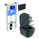 WC rėmo komplektas Ideal Standard ProSys, su WC Tesi Aquablade ir soft-close dangčiu Silk Black M2
