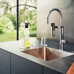 Plautuvės maišytuvas Franke su filtru, Vital J-Spout Chromas/Gunmetal filtruotam ir karštam/šaltam vandeniui