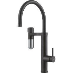 Plautuvės maišytuvas Franke su filtru, Vital J-Spout industrinė juoda/nerūdijantis plienas filtruotam ir karštam/šaltam vandeniui
