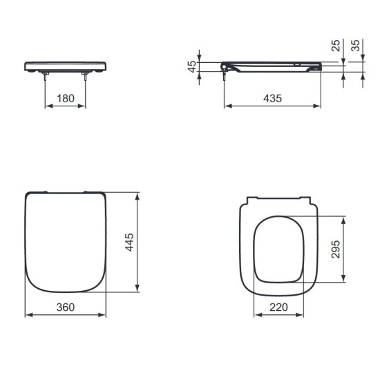Dangtis WC Ideal Standard i.life A, Soft Close, lengvai nuimamas