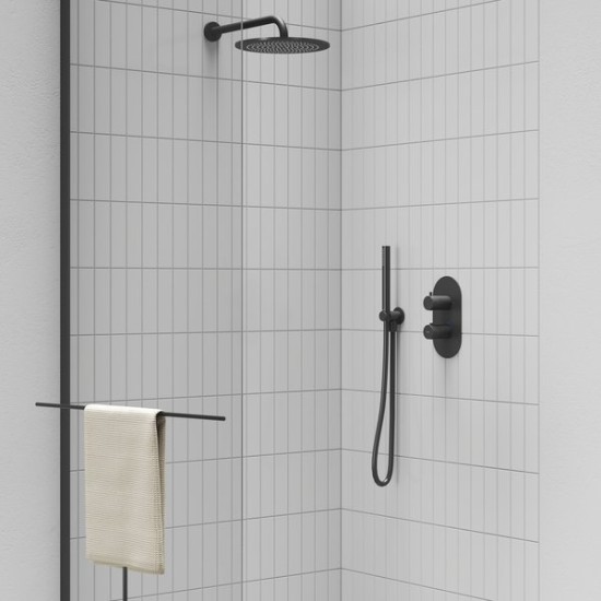 Stacionarios dušo galvos laikiklis Ravak, iš sienos, 30 cm, 702.20BL juodas