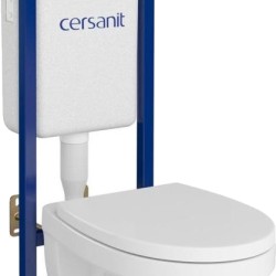 WC rėmas Cersanit Tech Line Base, su WC Delfi ir dangčiu + chromuotas klavišas