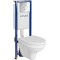 WC rėmas Cersanit Tech Line Base, su WC Delfi ir dangčiu + chromuotas klavišas