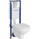 WC rėmas Cersanit Tech Line Base, su WC Delfi ir dangčiu + chromuotas klavišas