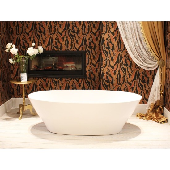 Akmens masės vonia Aura Galatea 2 balta, 176x87 cm, be persipylimo