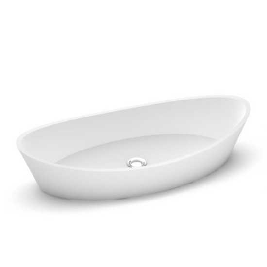 Akmens masės praustuvas Aura Talia, 80x38 cm, baltas