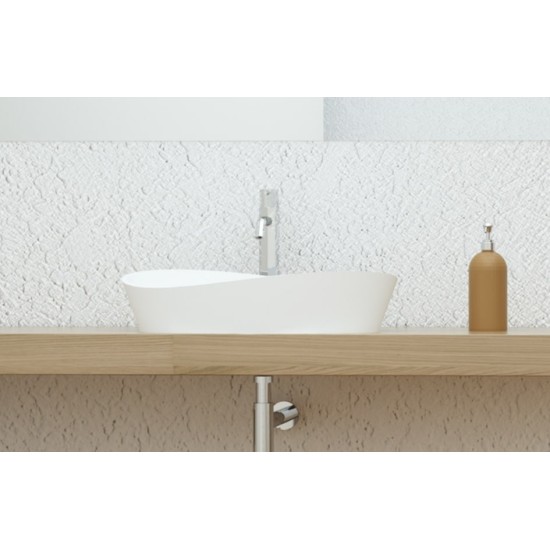 Akmens masės praustuvas Aura Iside, 80x39 cm, baltas